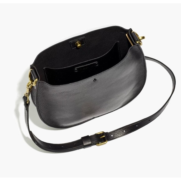 New Madewell Black The Small Transport Saddlebag Womens Crossbody Handbag - Picture 3 of 4